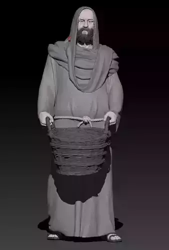 shepherd with basket 3D print model