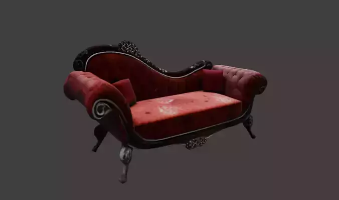 Ornate Victorian Chaise Lounge 3D Model