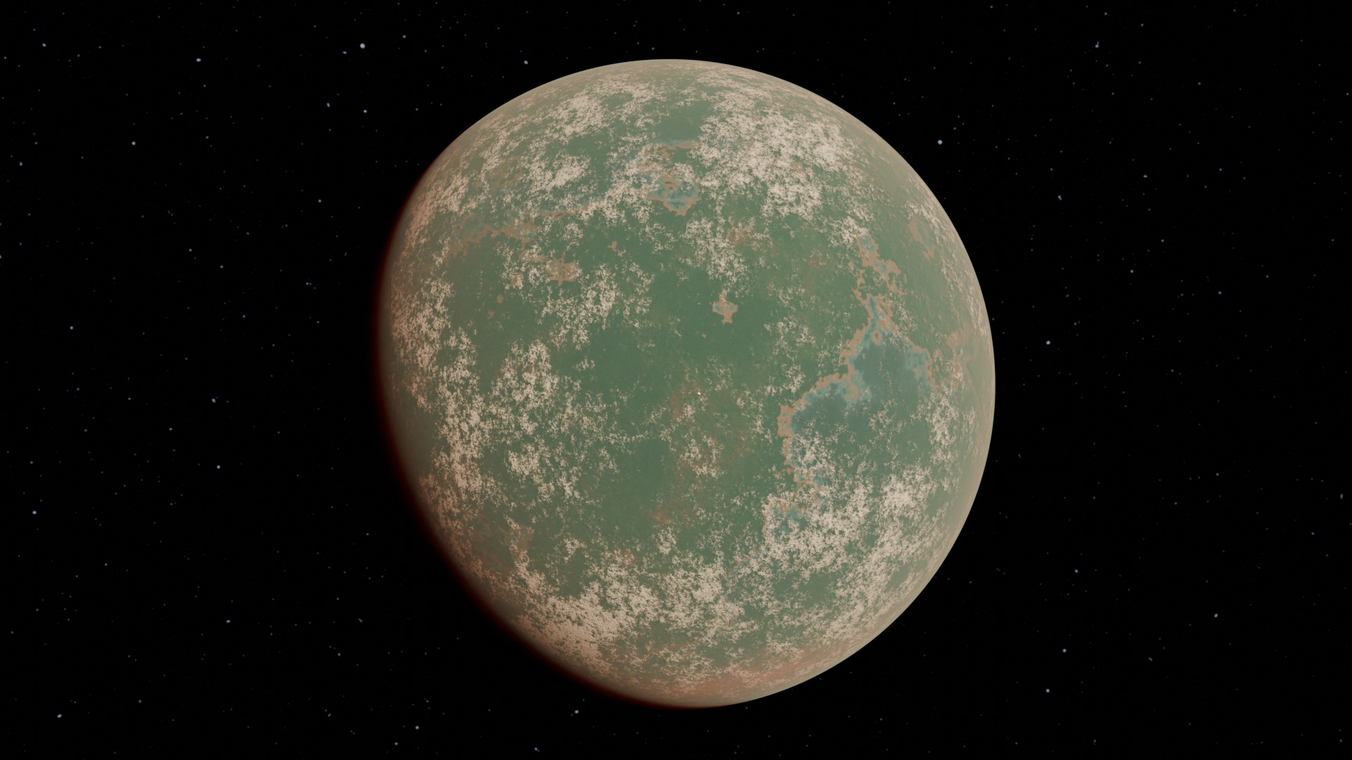 Habitable Planet Procudural 3D model_2