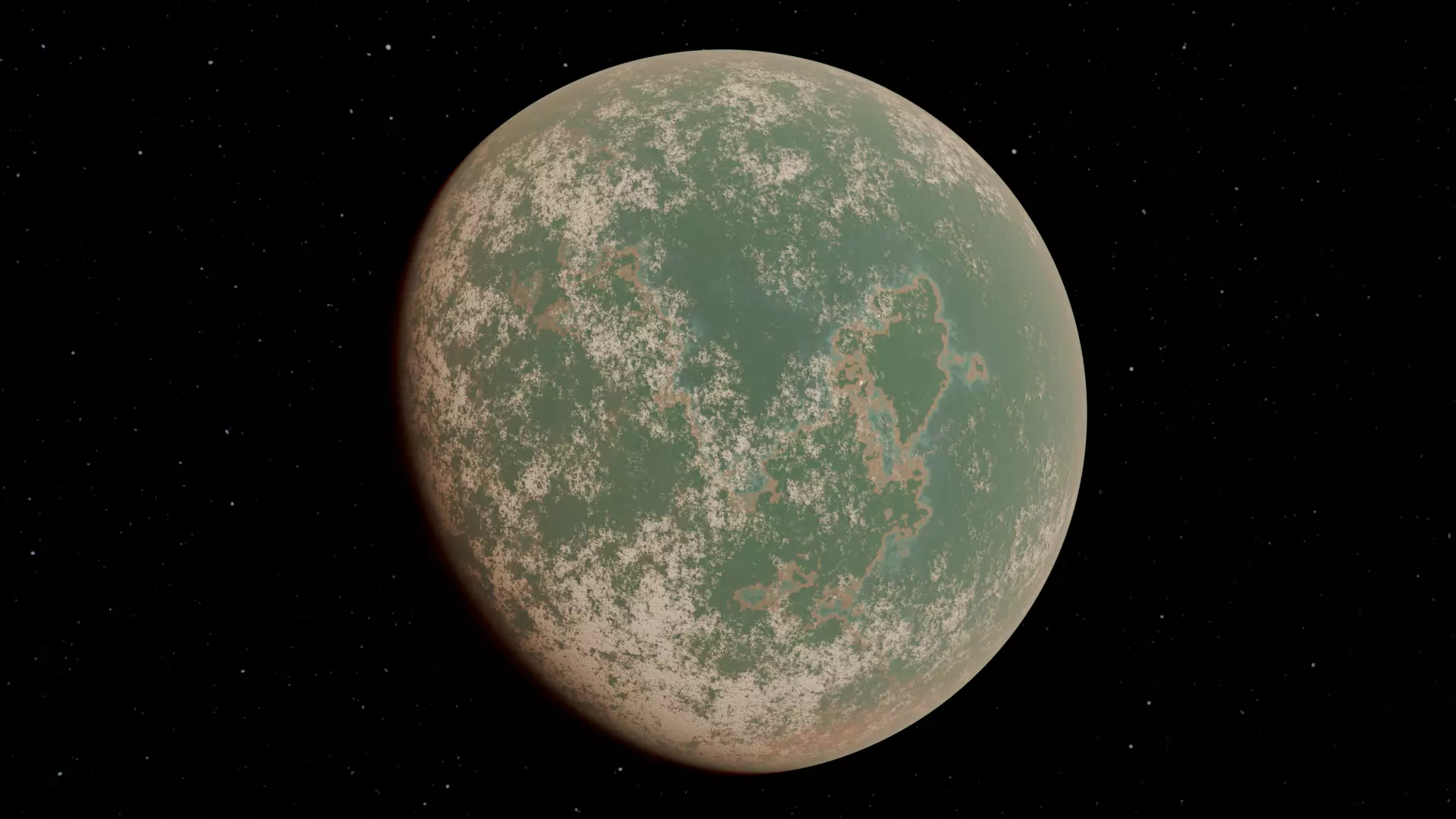 Habitable Planet Procudural 3D model_0
