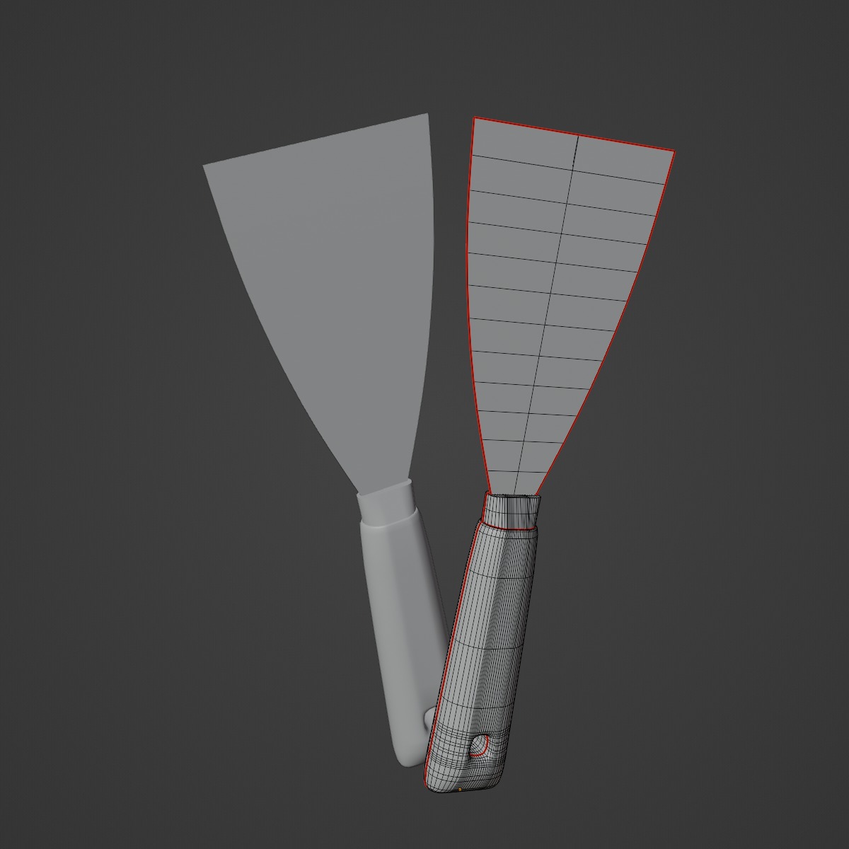 Industrial Spatula 03 Low-poly 3D model_9
