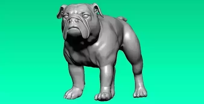 Bull dog ferocious 93 statue - 3D print