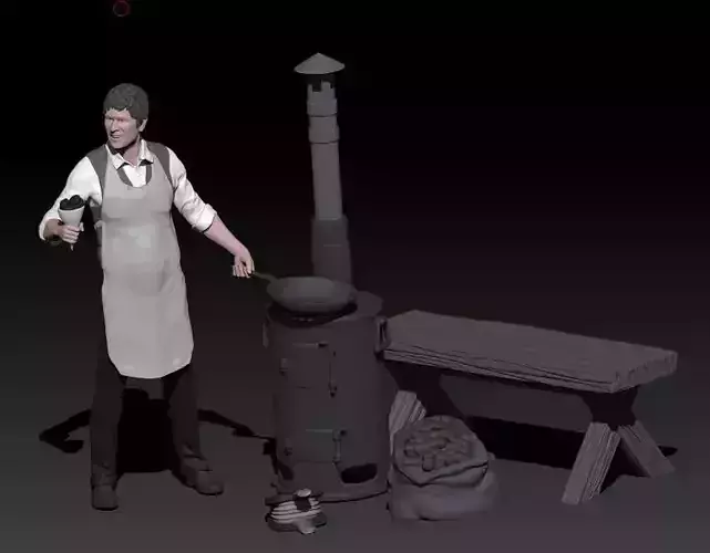 chestnut seller 3D print model