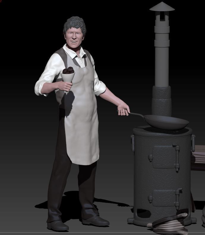 chestnut seller 3D print model_4