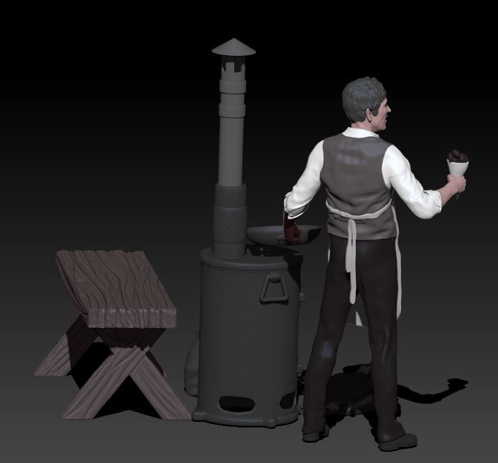 chestnut seller 3D print model_2