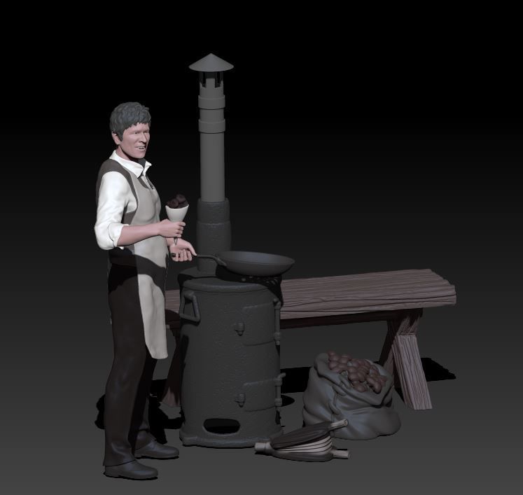 chestnut seller 3D print model_1