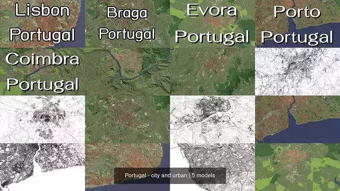 Portugal - city and urban 3D Model Collection