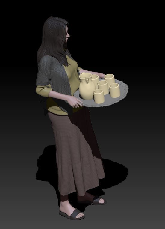 waitress 3D print model_4