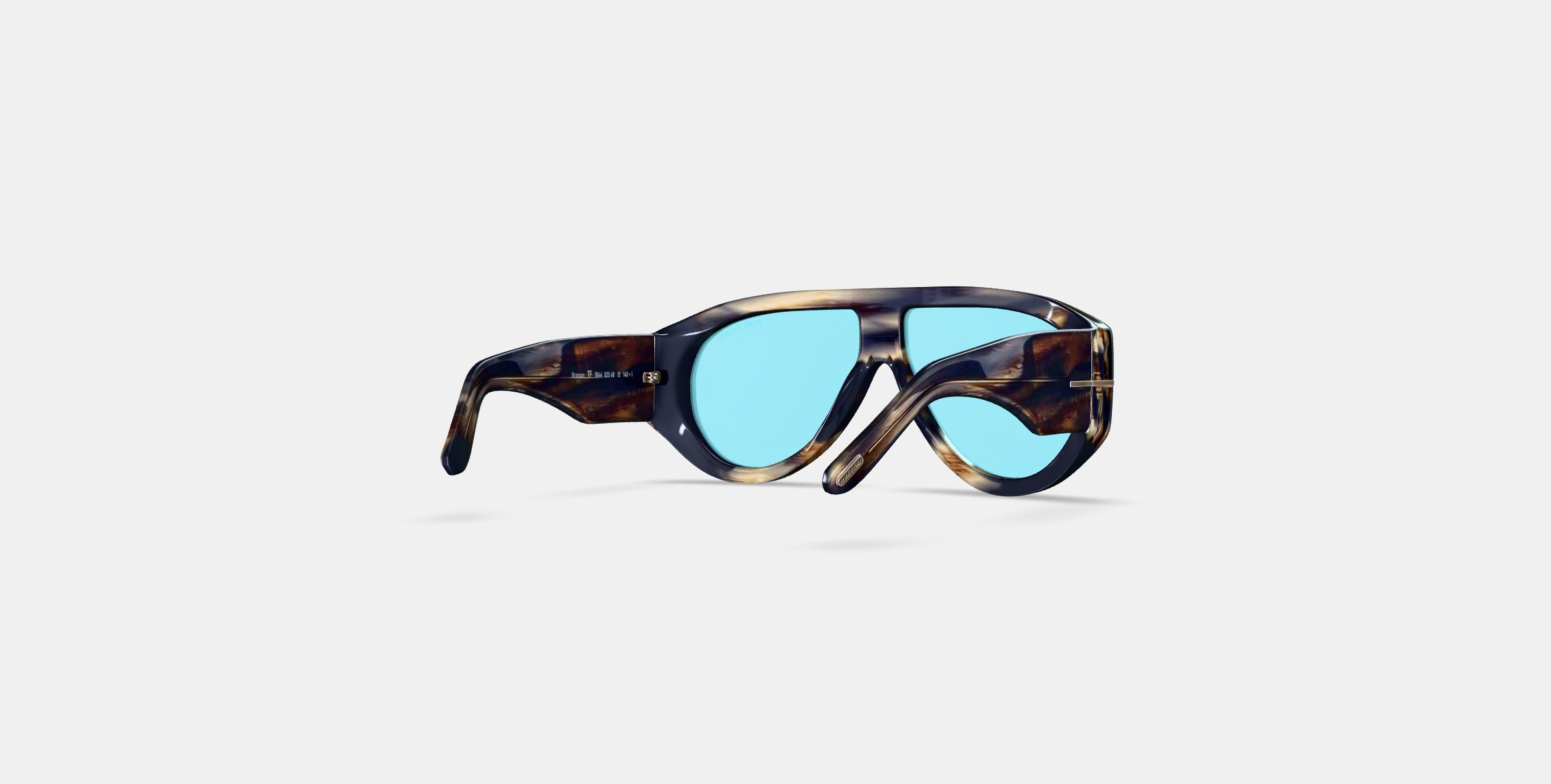 TOM FORD BRONSON DARK HAVANA BLUE 3D model_5