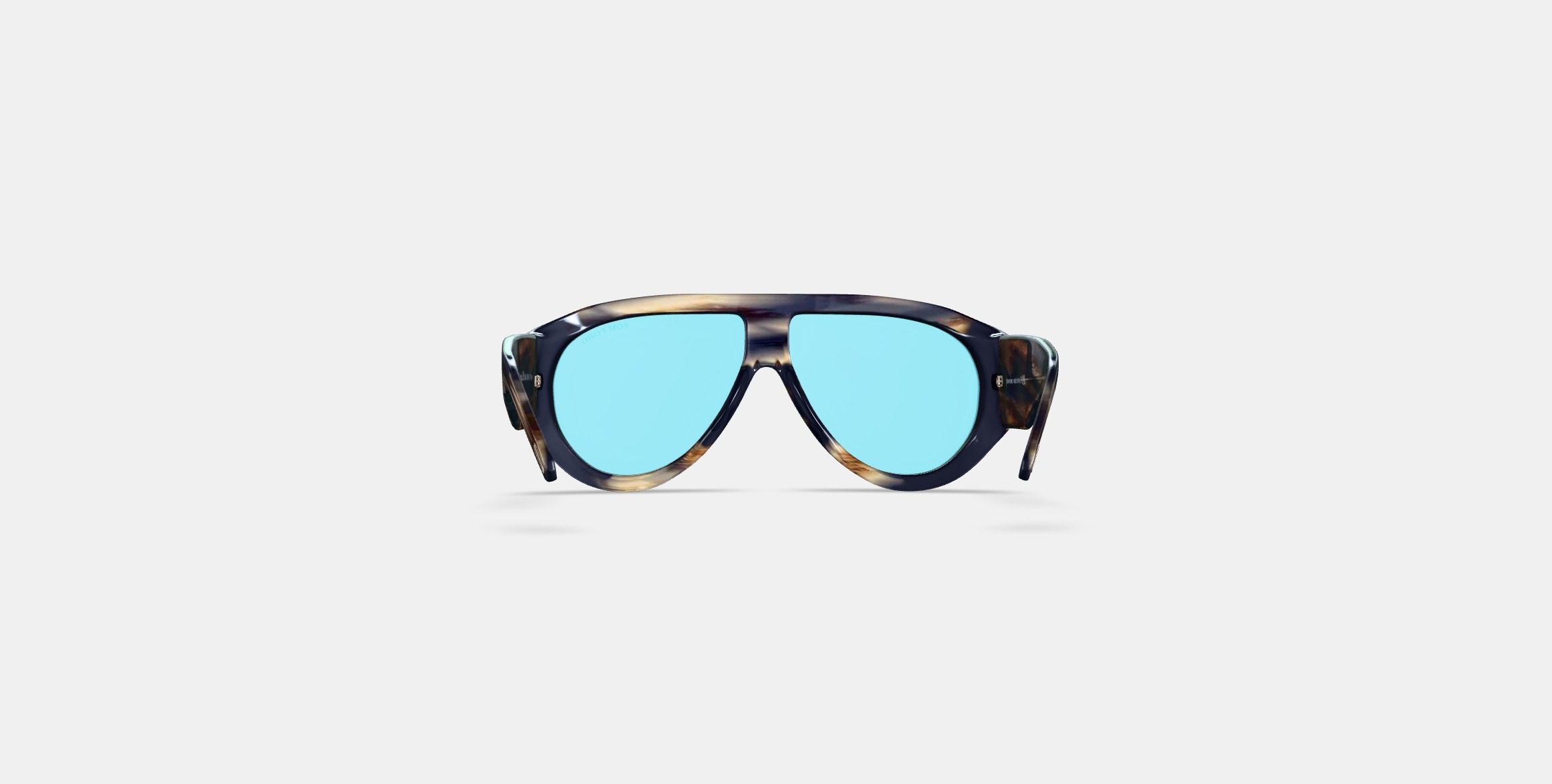 TOM FORD BRONSON DARK HAVANA BLUE 3D model_14