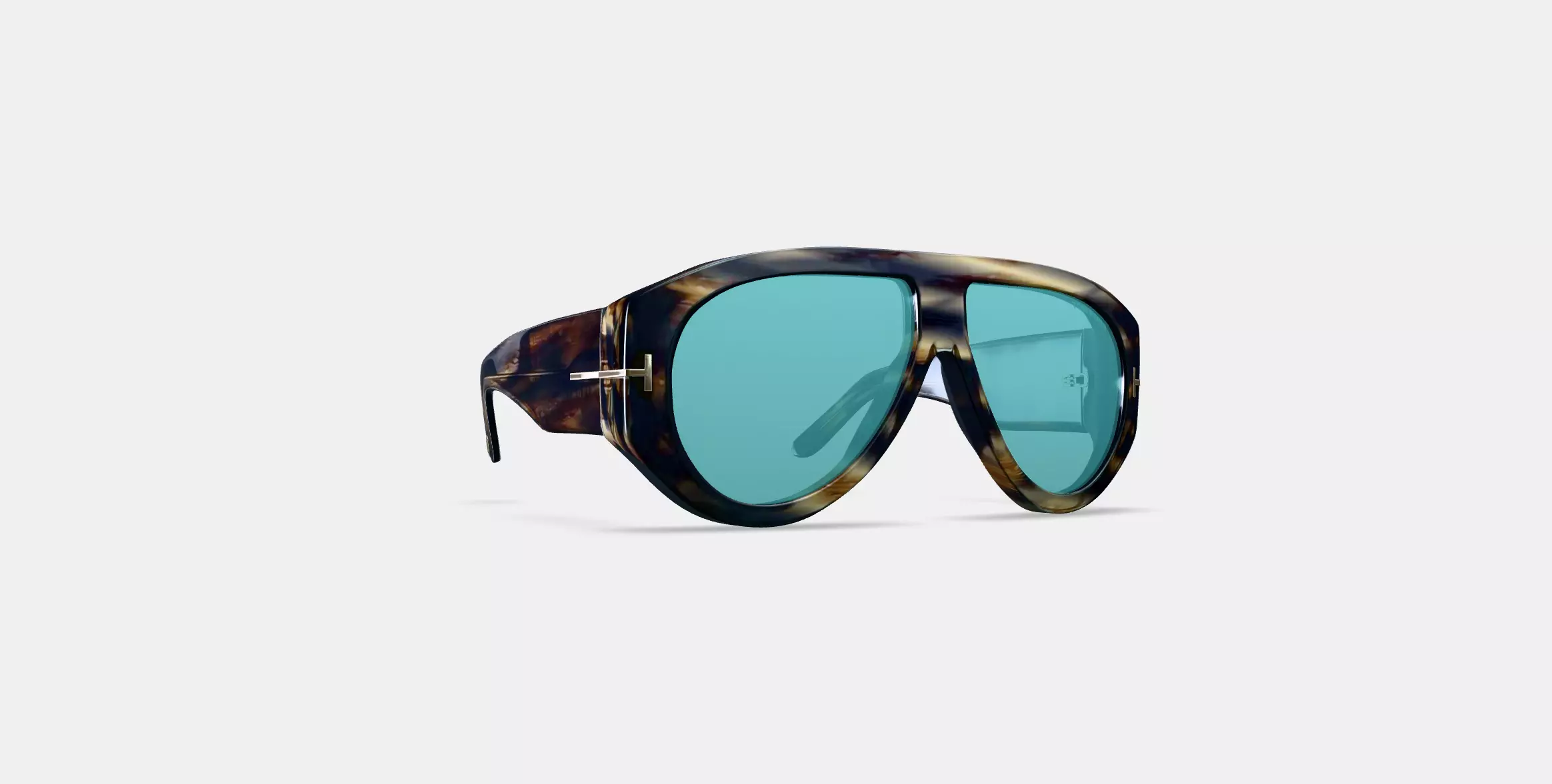 TOM FORD BRONSON DARK HAVANA BLUE 3D model_0