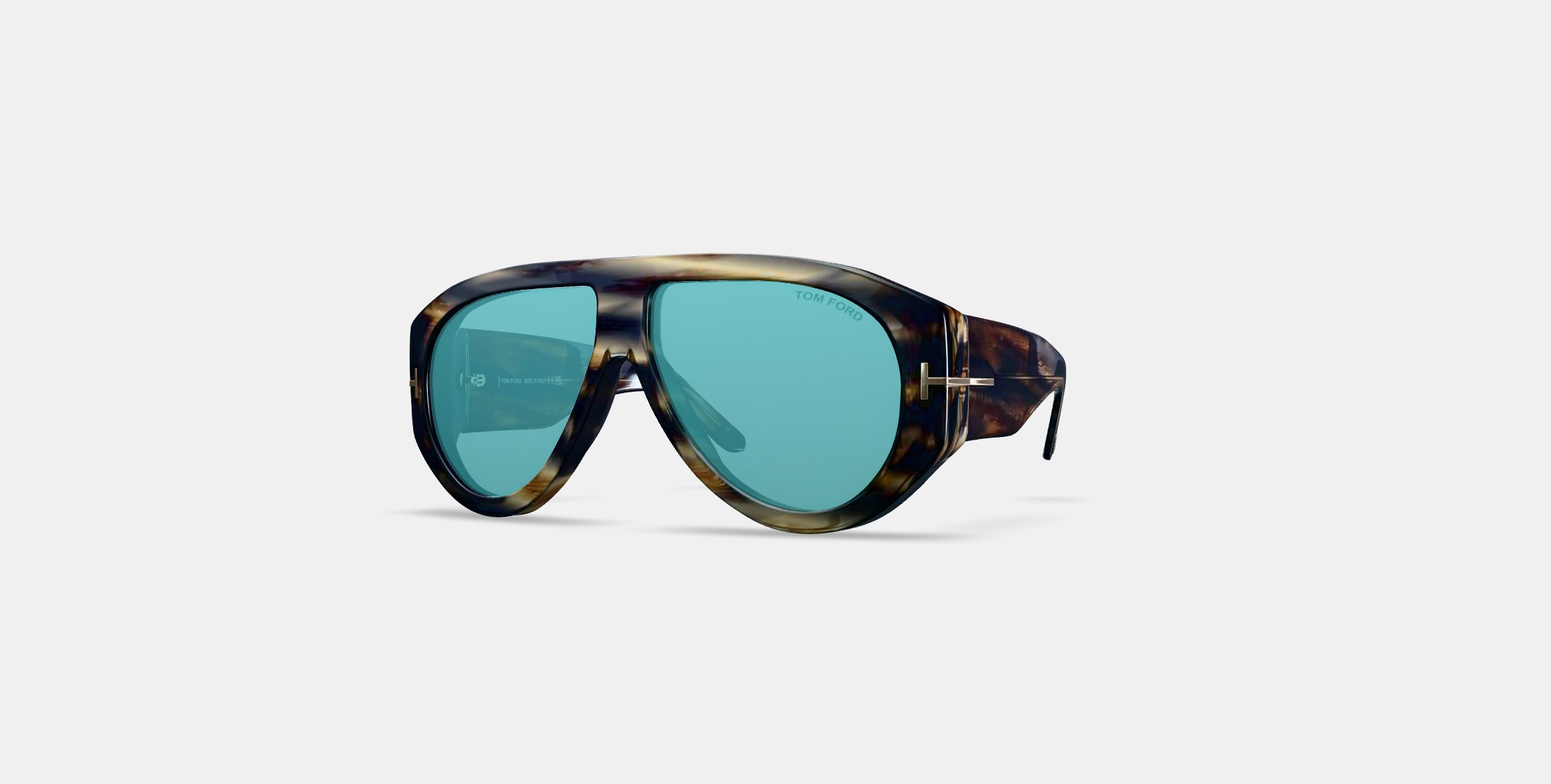 TOM FORD BRONSON DARK HAVANA BLUE 3D model_12