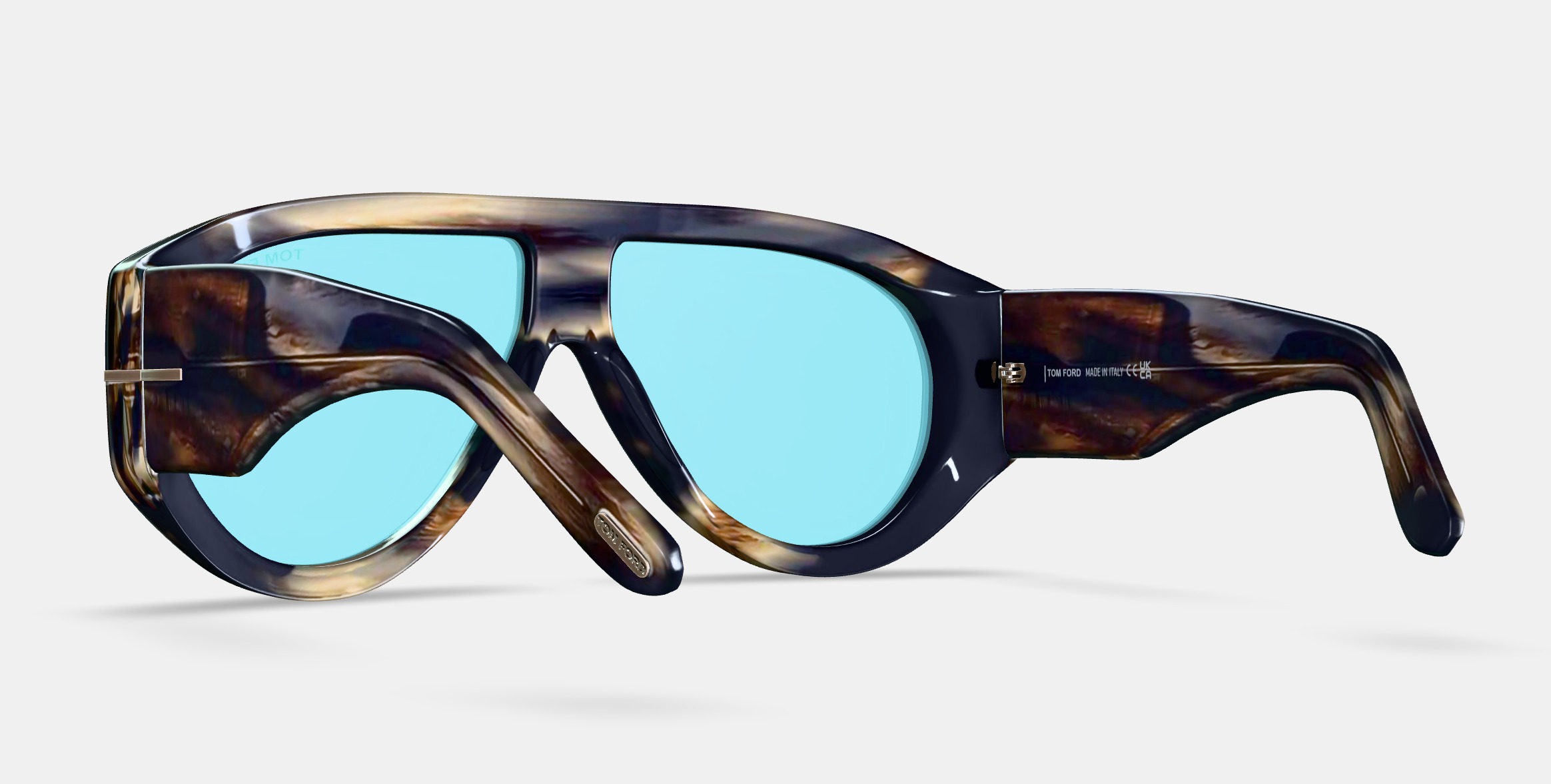 TOM FORD BRONSON DARK HAVANA BLUE 3D model_3