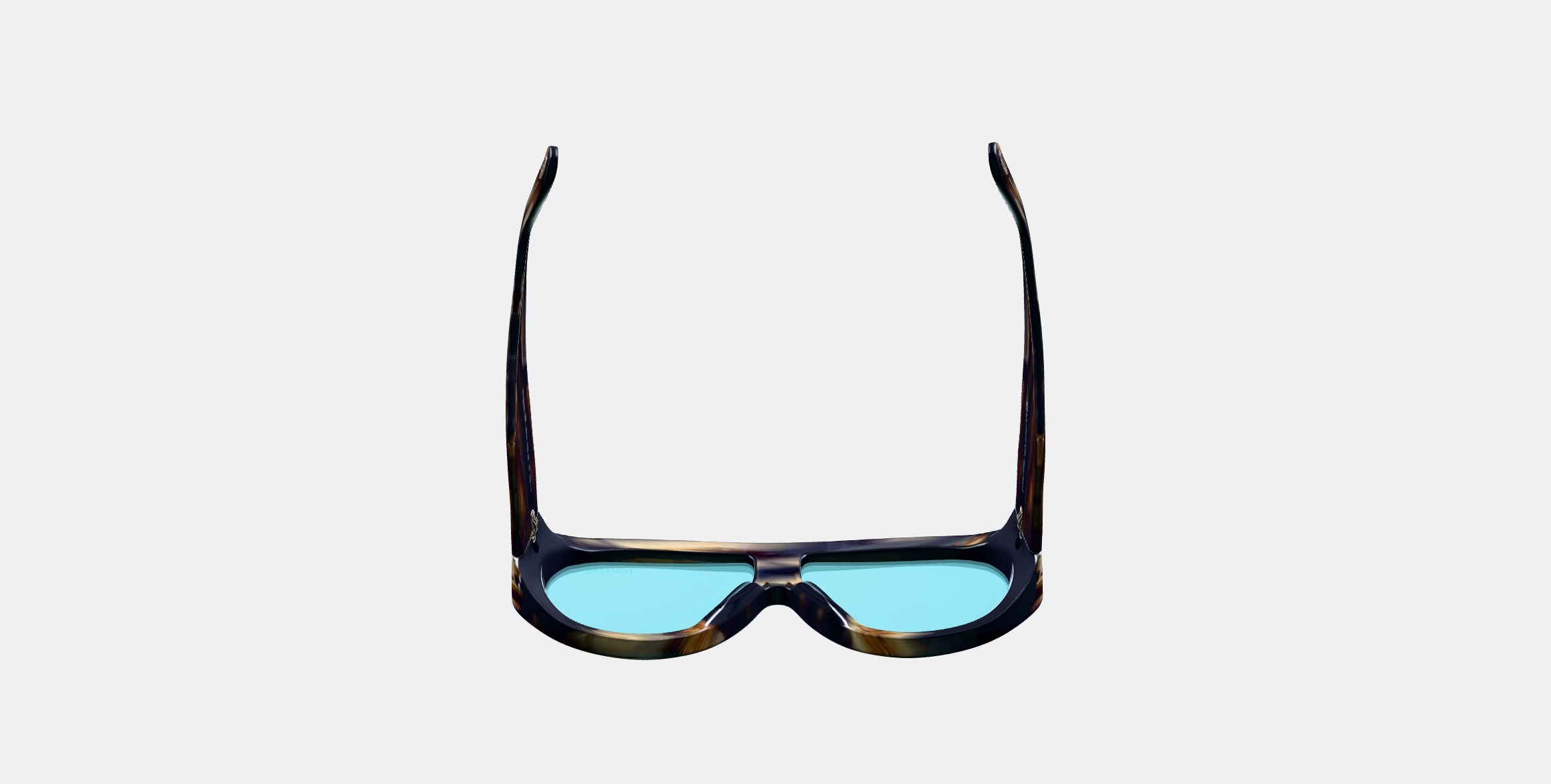 TOM FORD BRONSON DARK HAVANA BLUE 3D model_7