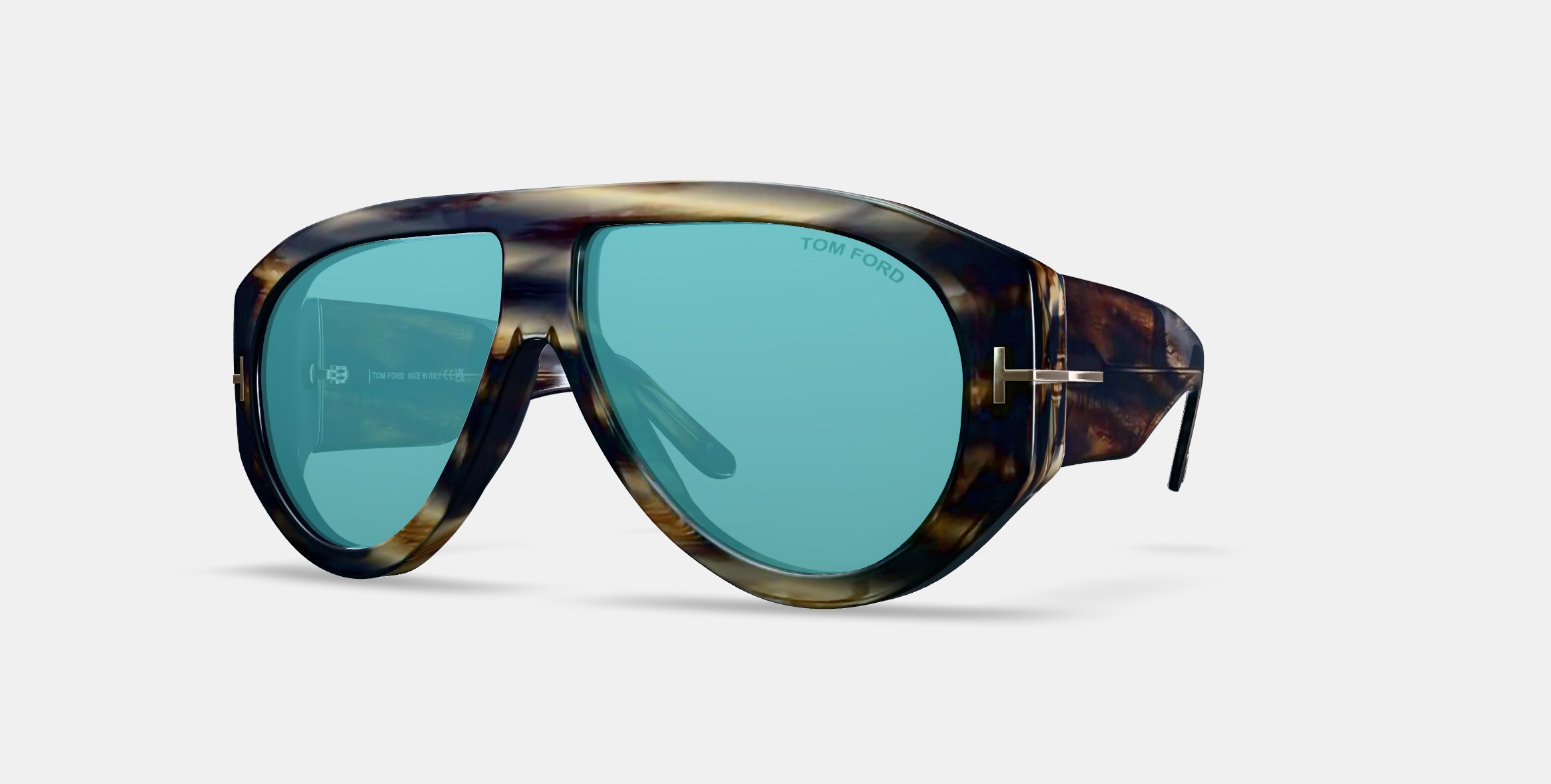 TOM FORD BRONSON DARK HAVANA BLUE 3D model_13