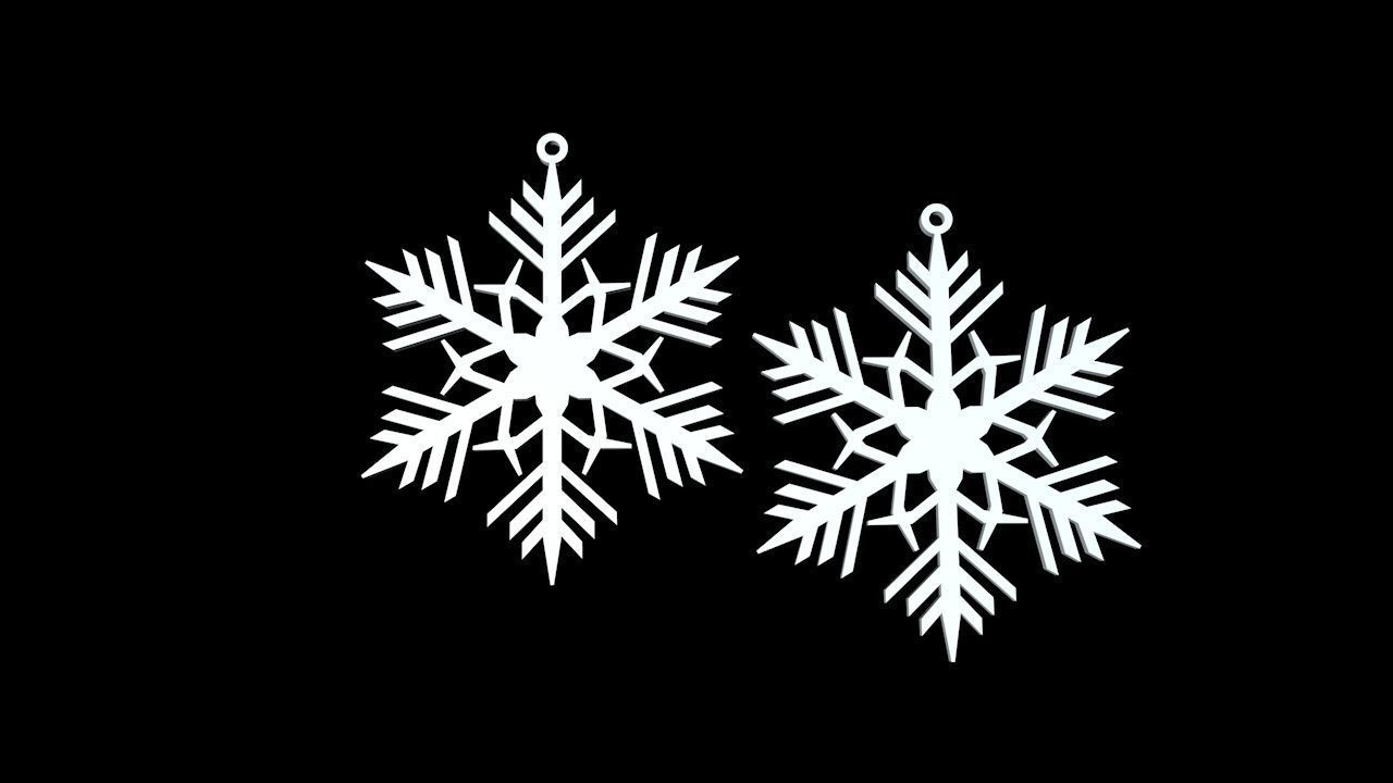 snowflake 3D print model_3