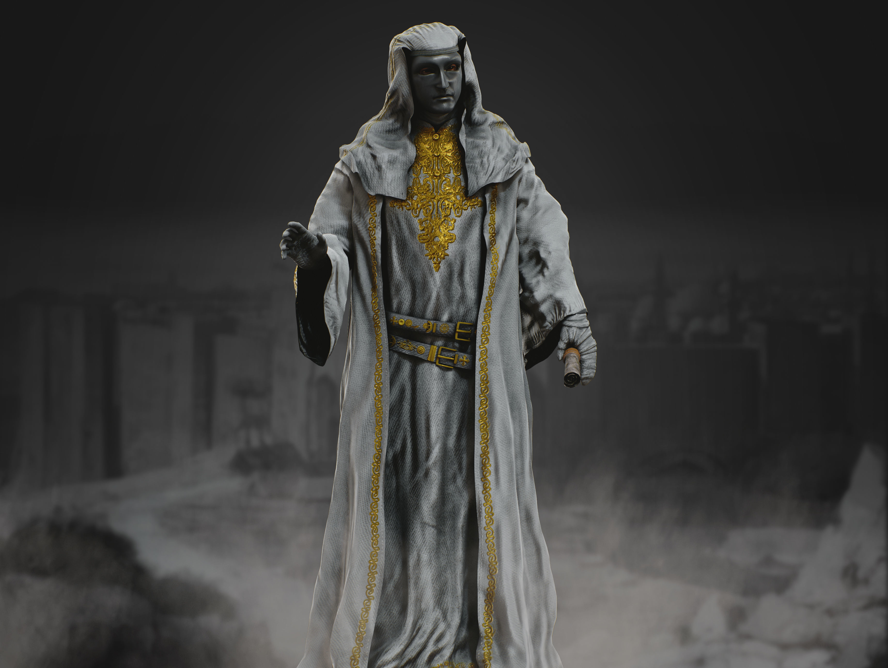 King Baldwin IV Low-poly 3D model_3