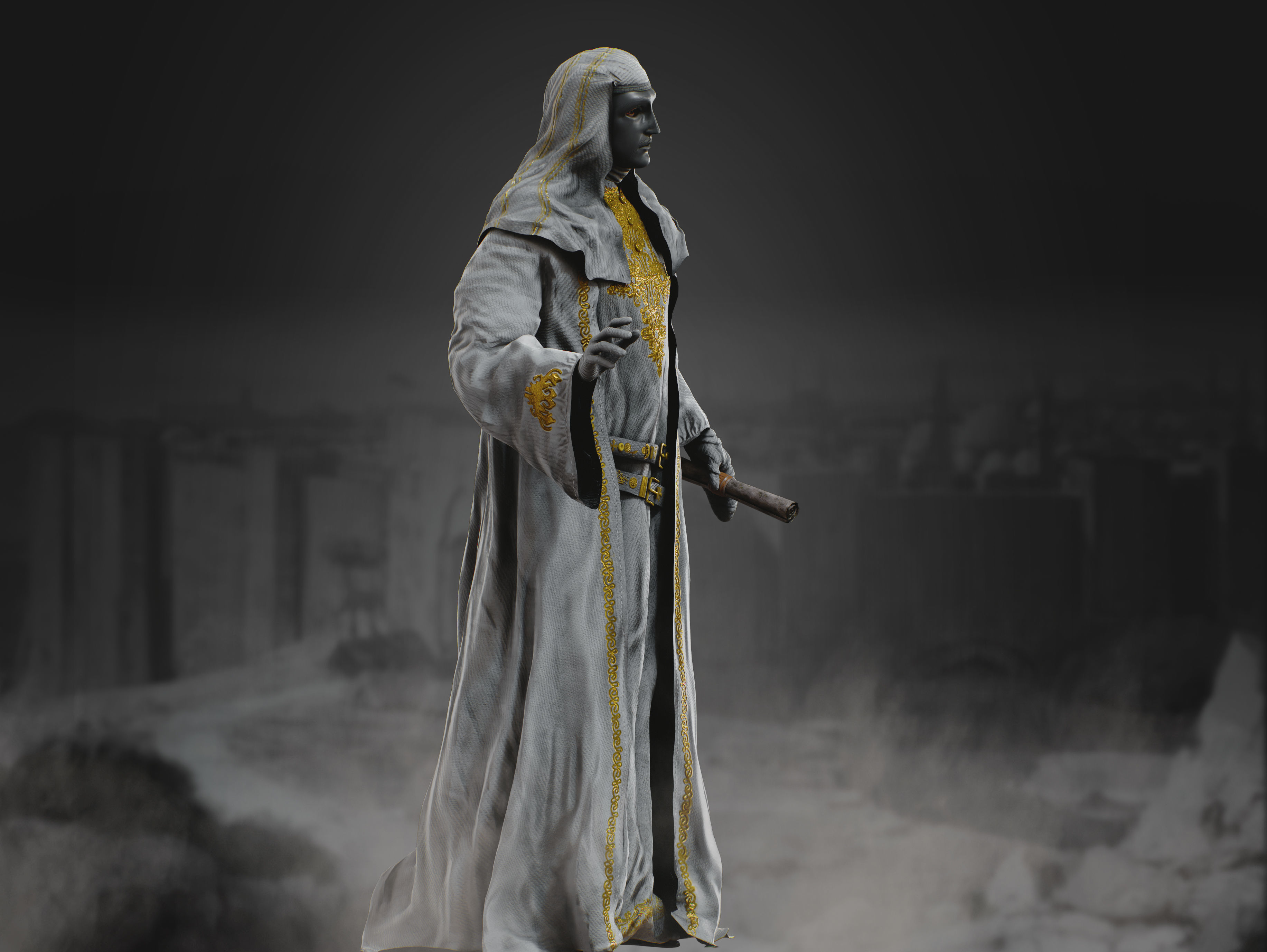 King Baldwin IV Low-poly 3D model_7