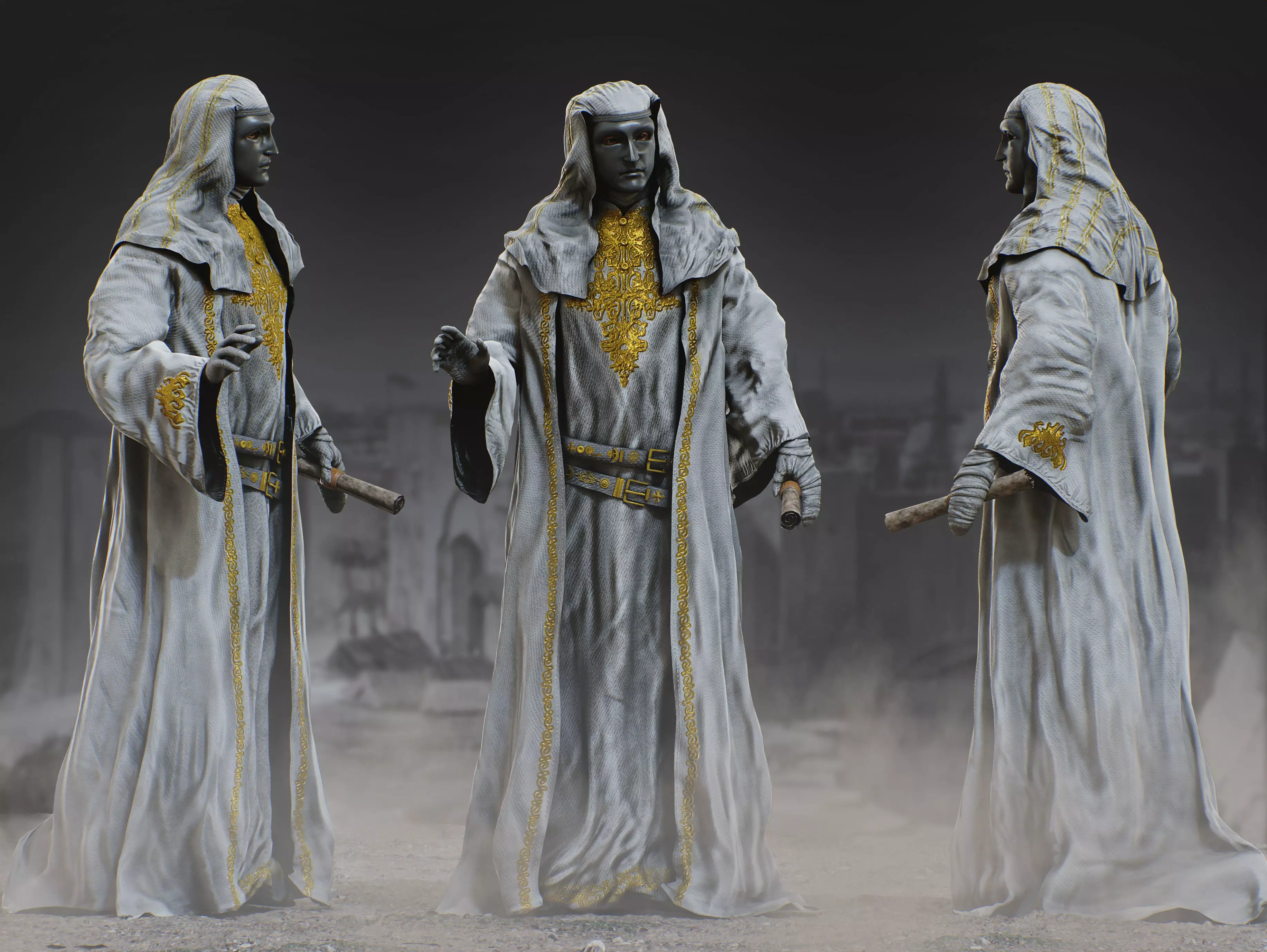 King Baldwin IV Low-poly 3D model_0