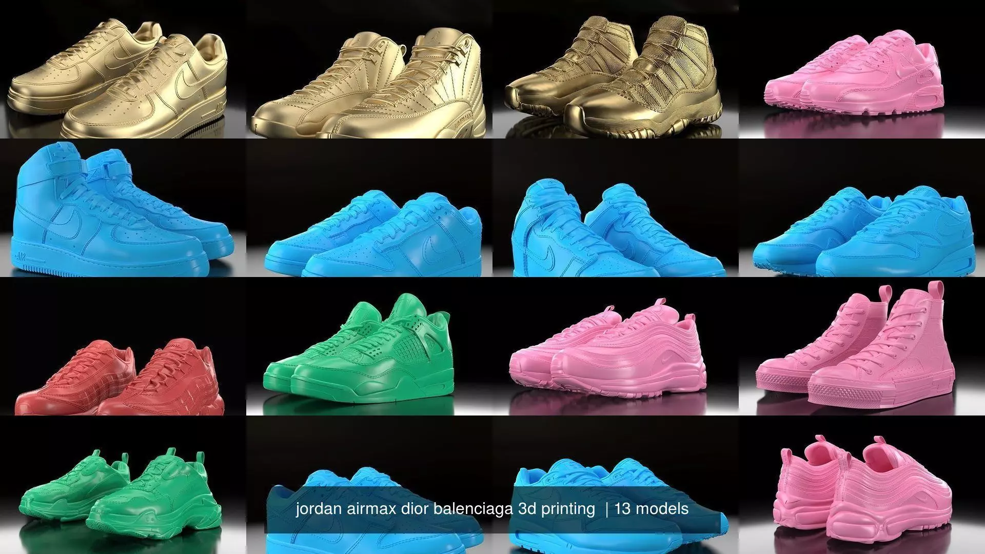  jordan airmax dior balenciaga 3d printing  3D Model Collection_0