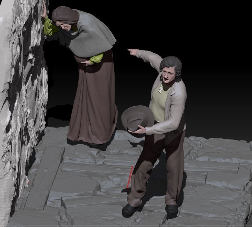 man asks for help for woman who is about to give birth 3D print model_4