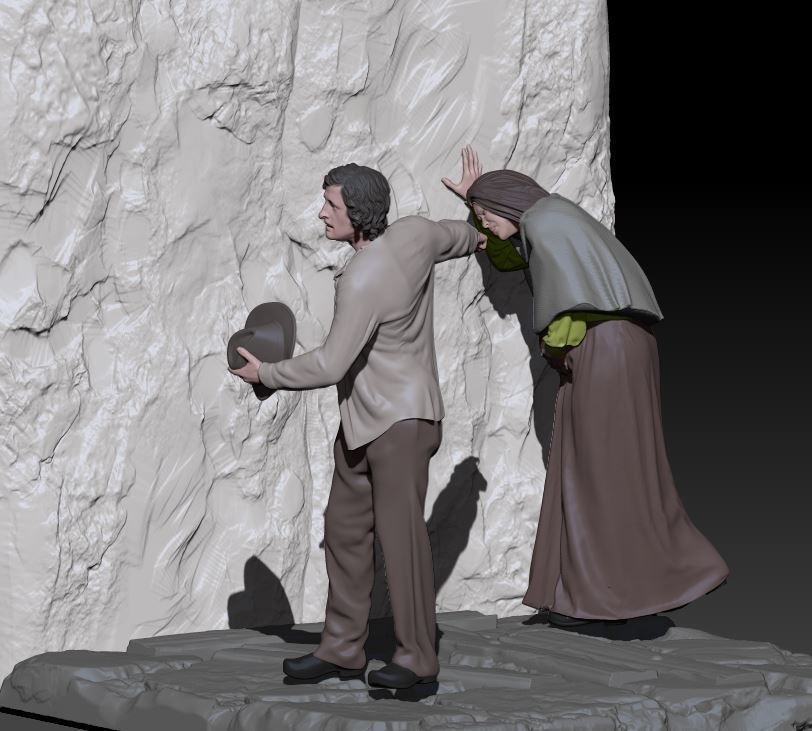 man asks for help for woman who is about to give birth 3D print model_1