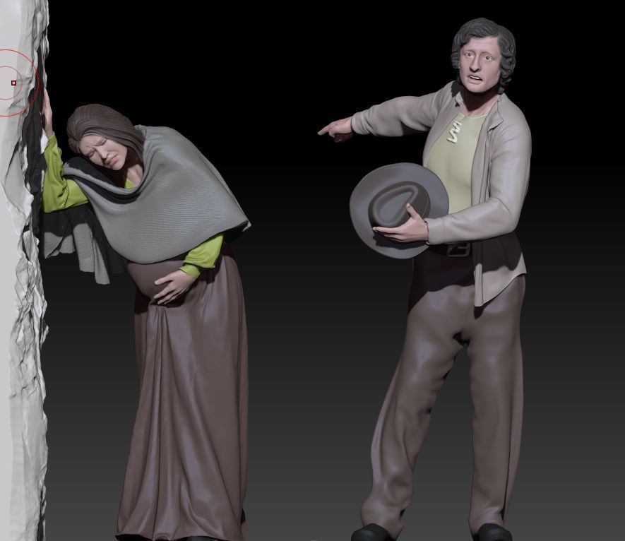 man asks for help for woman who is about to give birth 3D print model_3