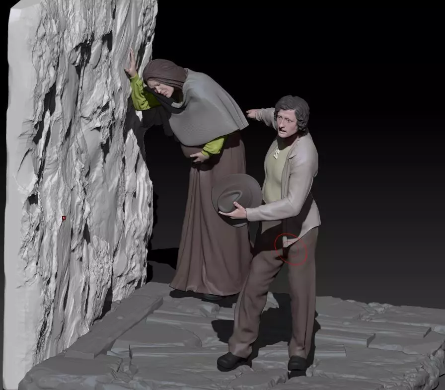 man asks for help for woman who is about to give birth 3D print model_0