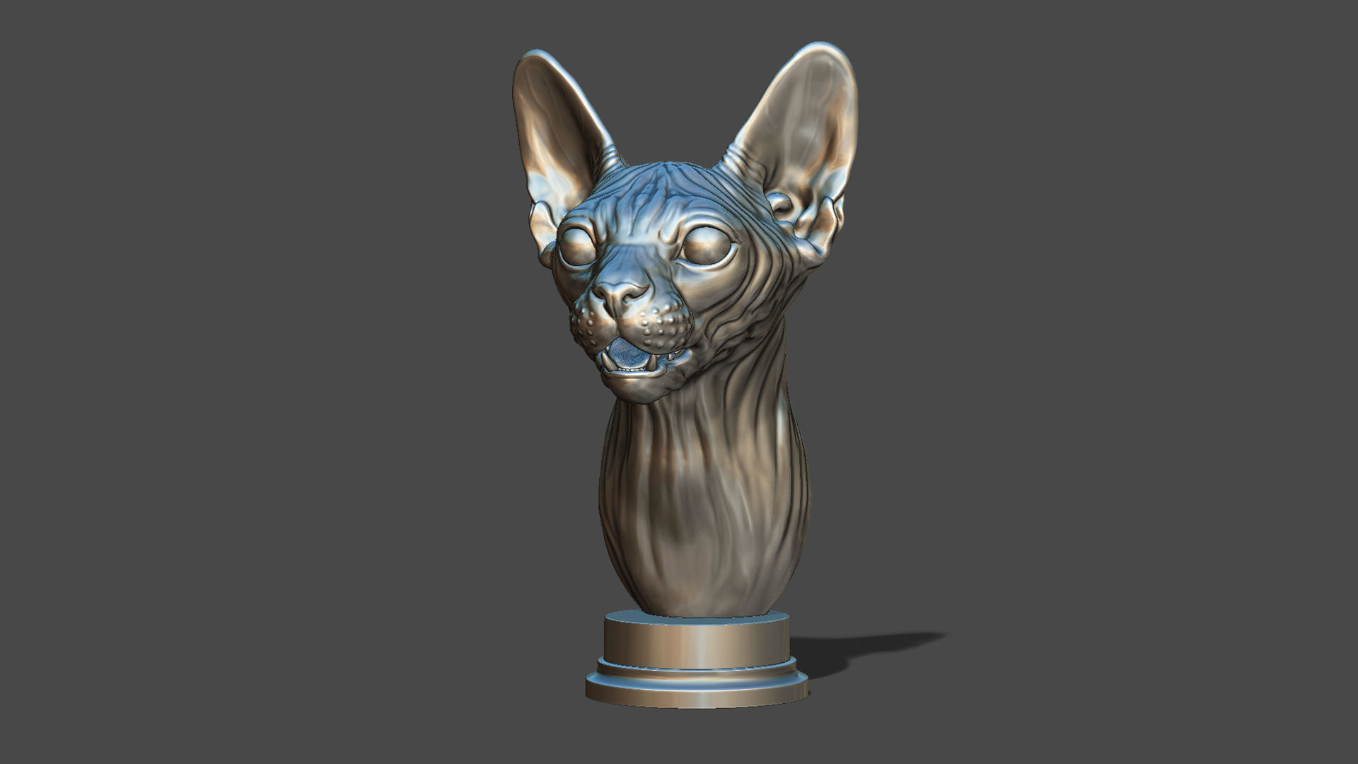 Sphinx cat head 3D print model_23