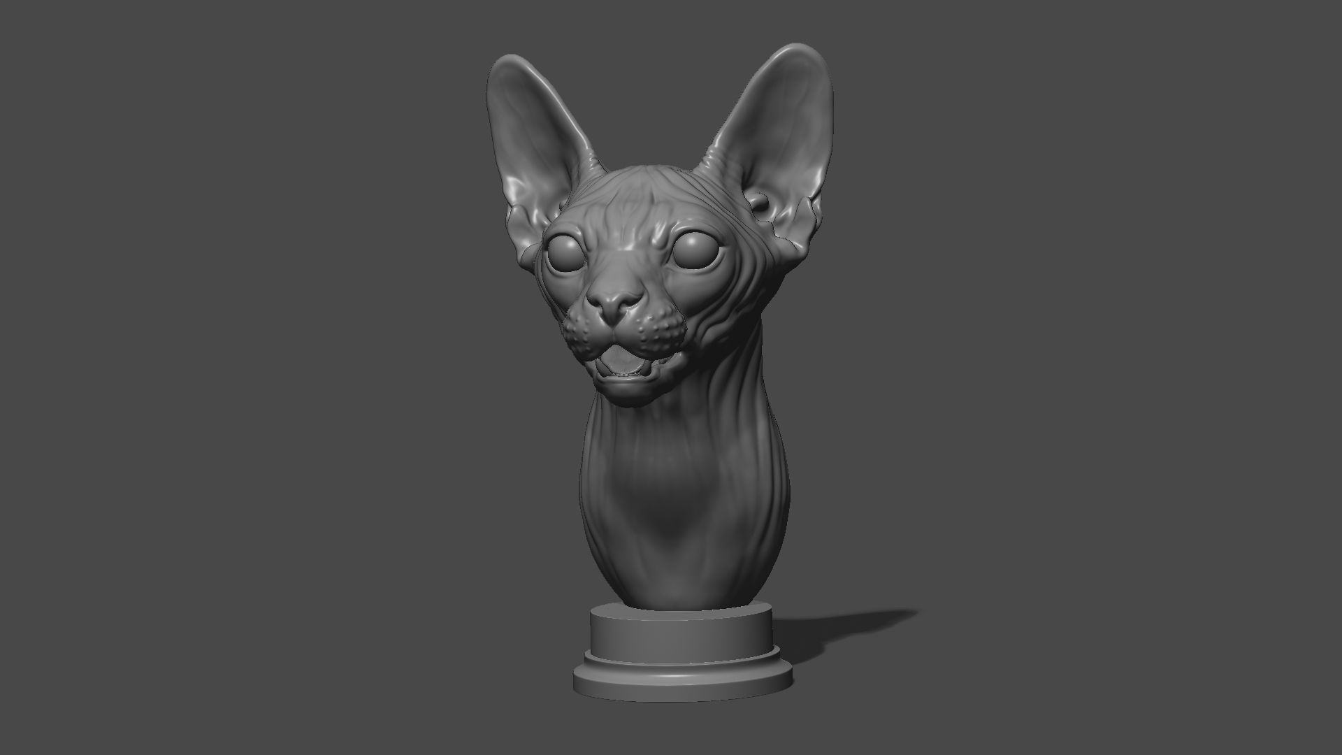 Sphinx cat head 3D print model_21