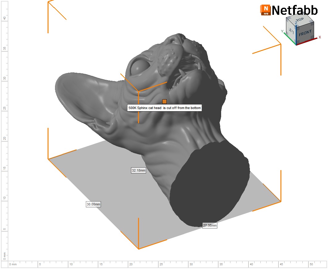 Sphinx cat head 3D print model_27