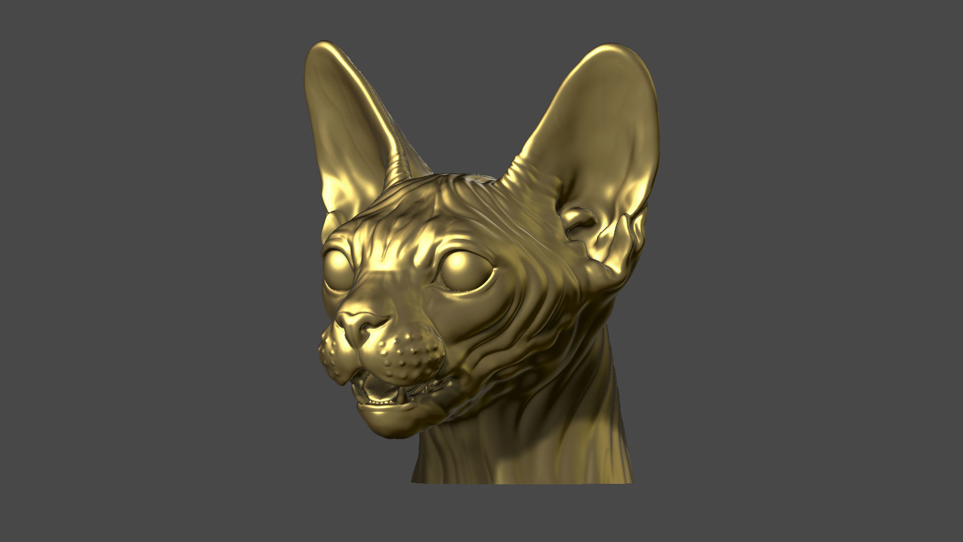Sphinx cat head 3D print model_14