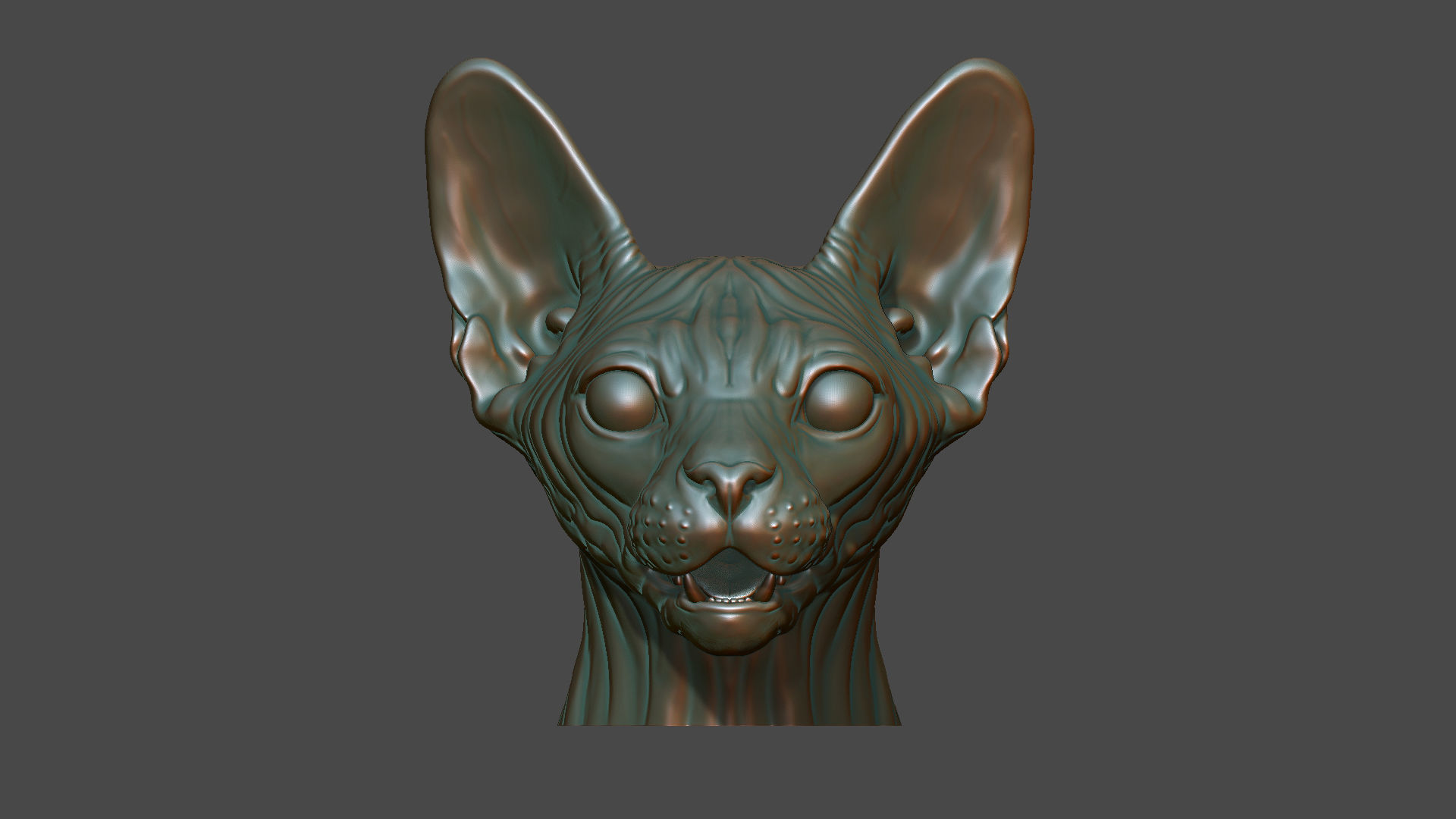 Sphinx cat head 3D print model_11