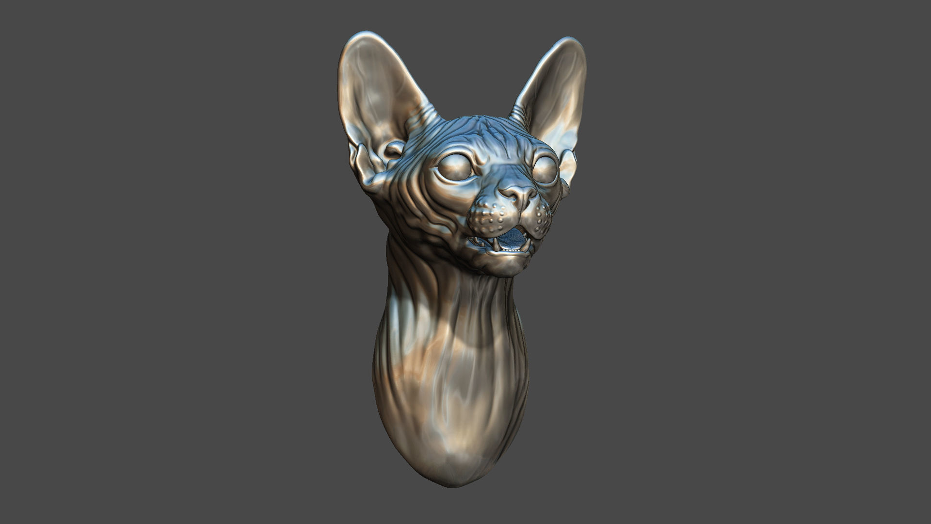 Sphinx cat head 3D print model_2