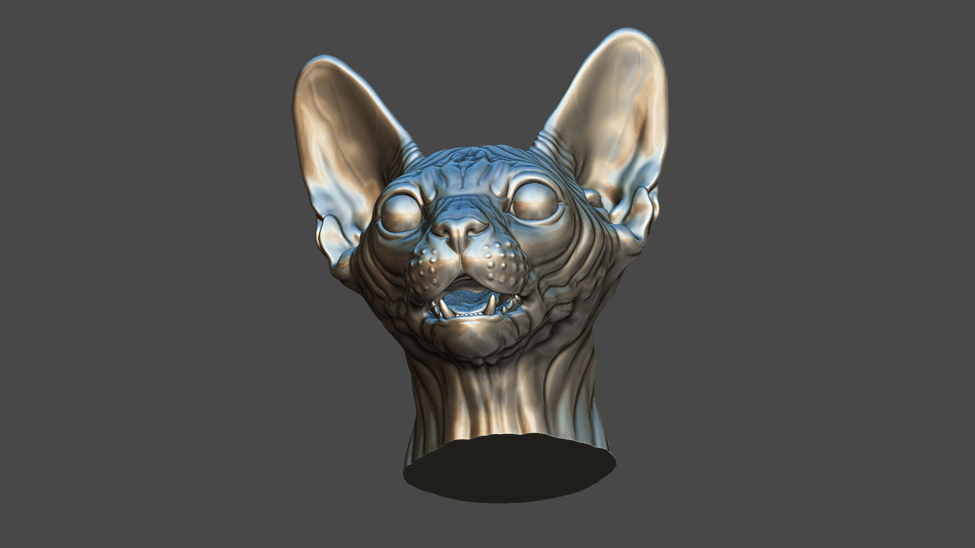 Sphinx cat head 3D print model_16