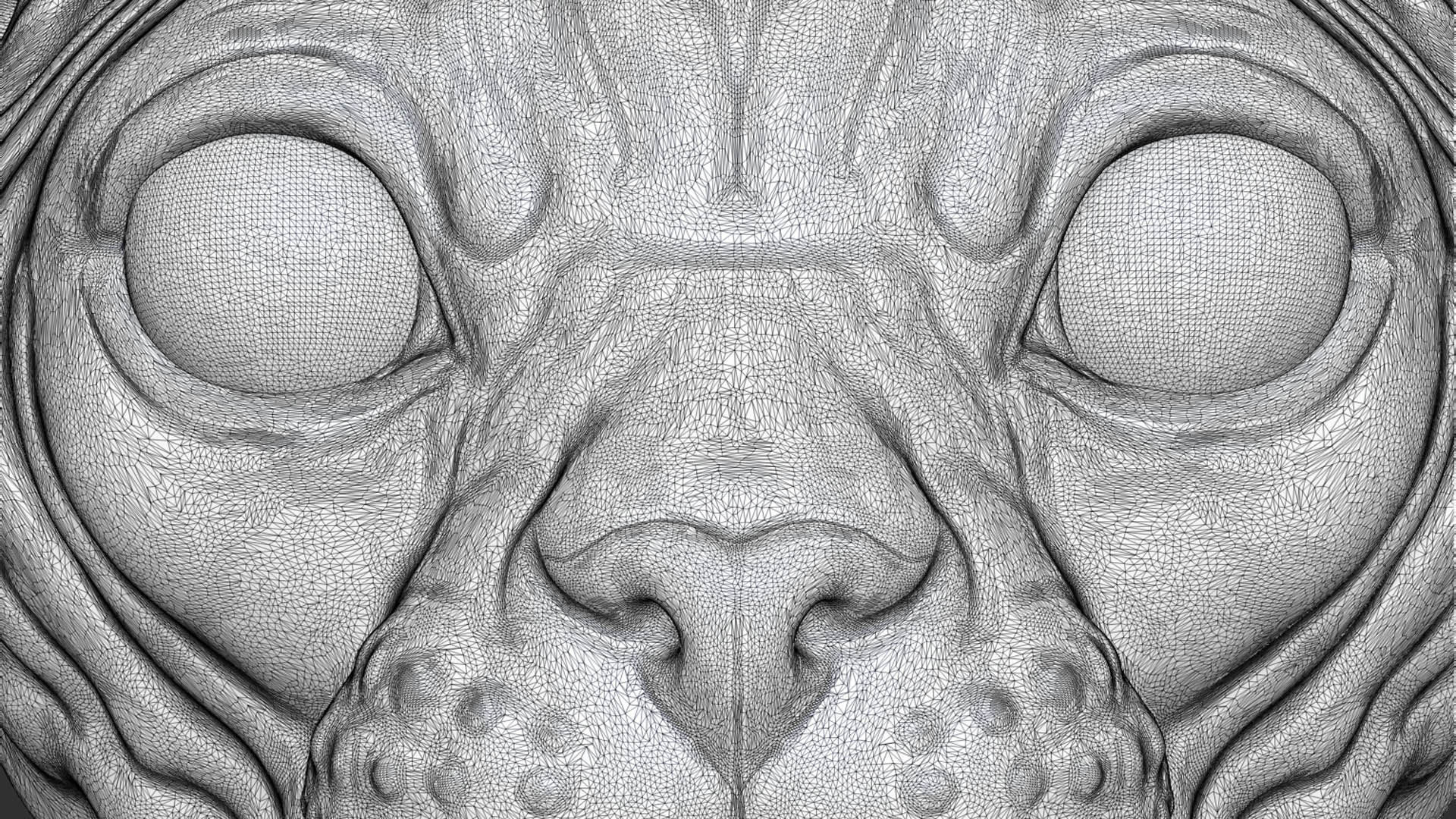 Sphinx cat head 3D print model_26