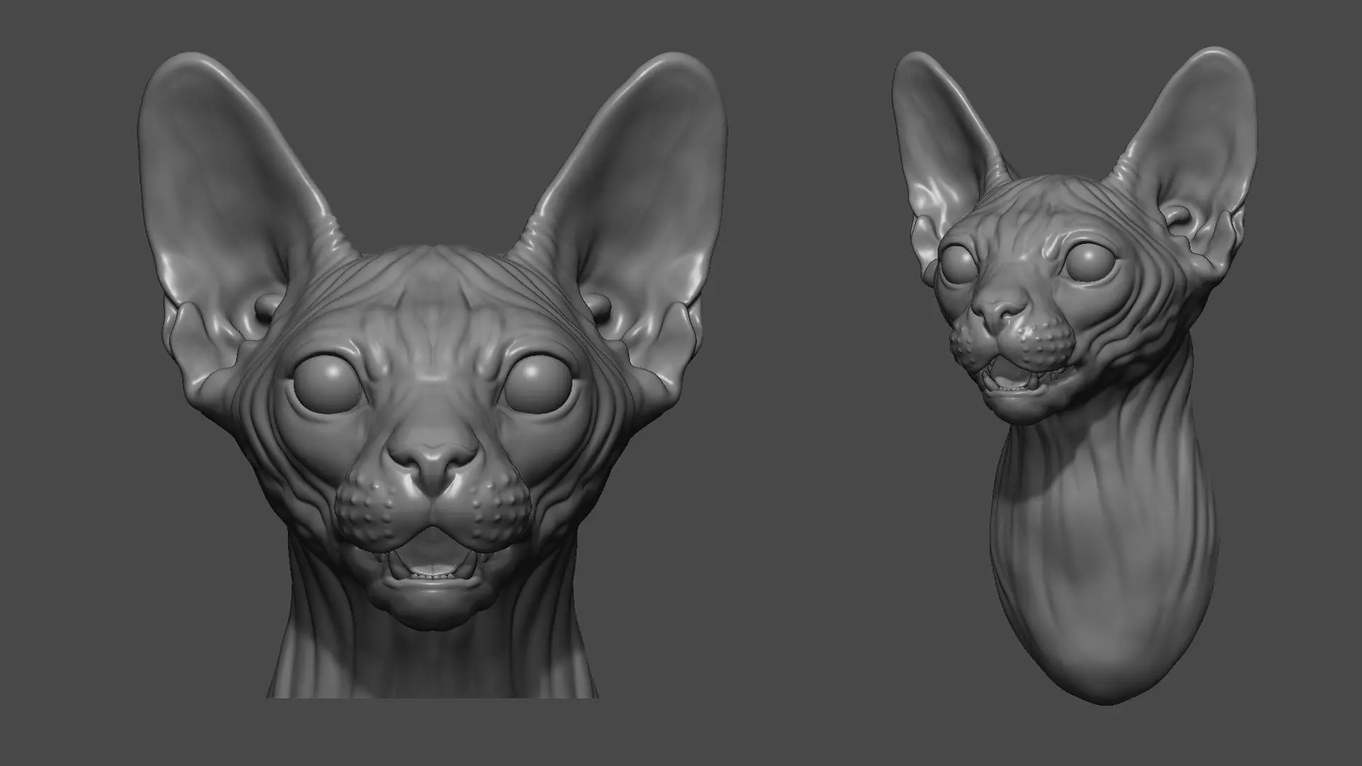 Sphinx cat head 3D print model_0