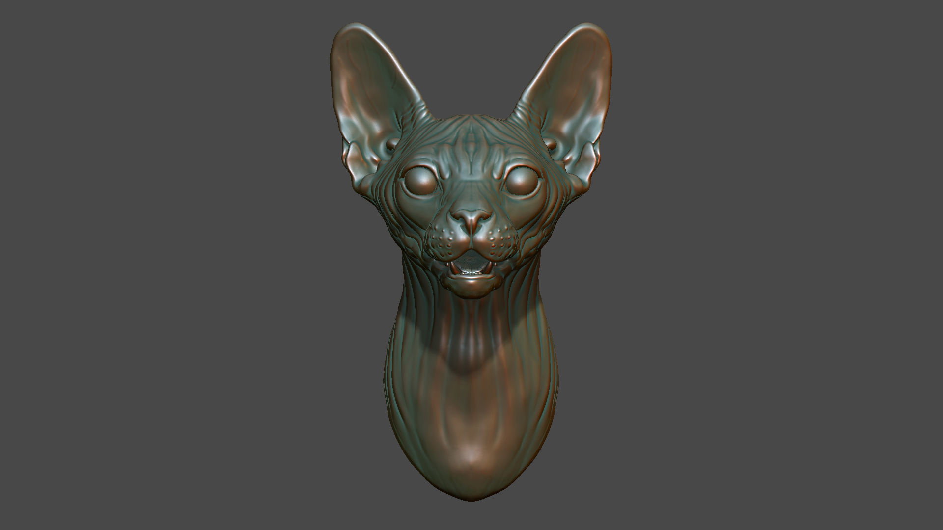 Sphinx cat head 3D print model_1