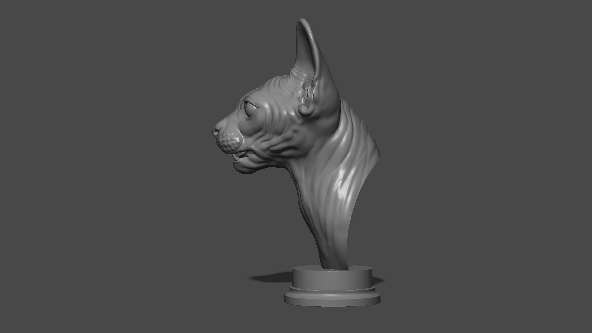 Sphinx cat head 3D print model_18