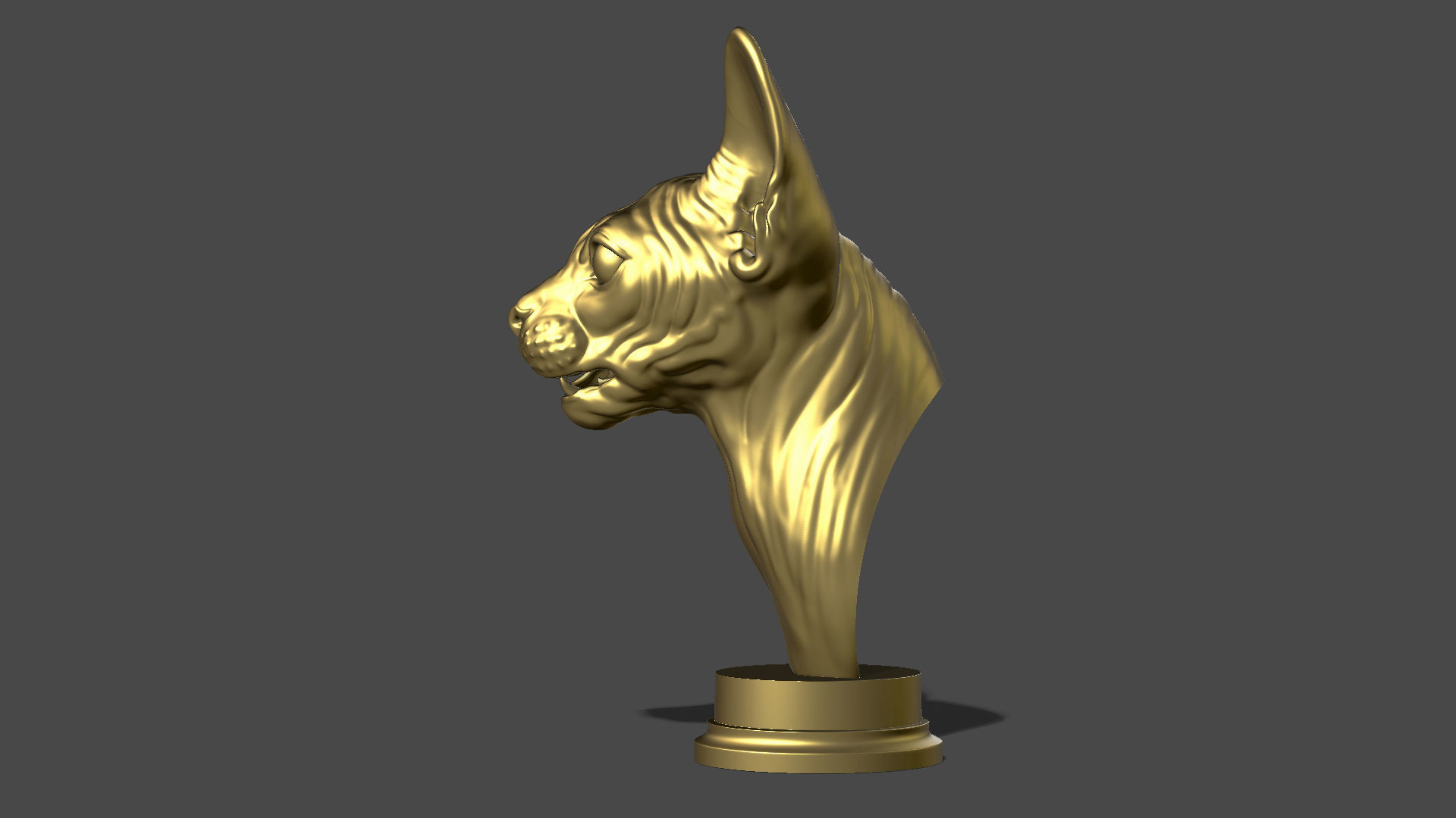 Sphinx cat head 3D print model_24