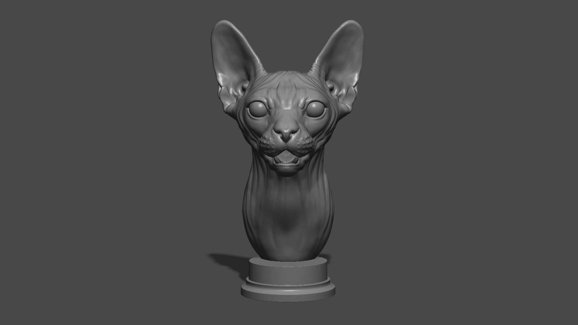 Sphinx cat head 3D print model_20