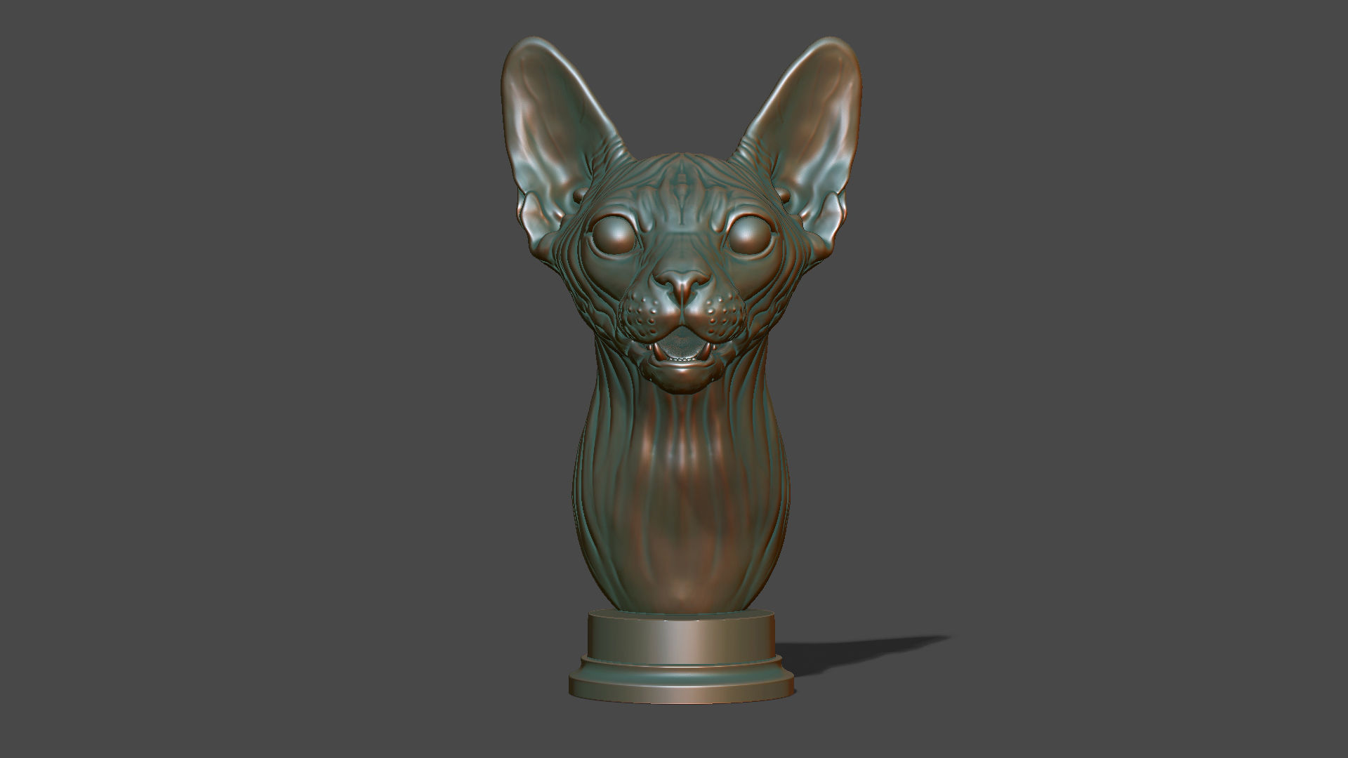 Sphinx cat head 3D print model_22