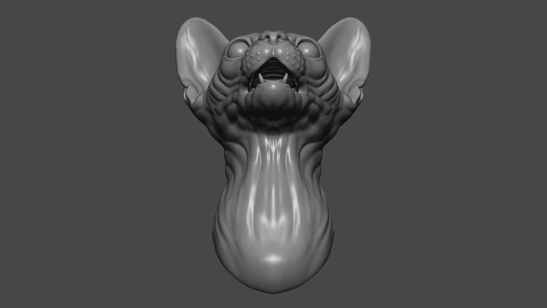 Sphinx cat head 3D print model_7
