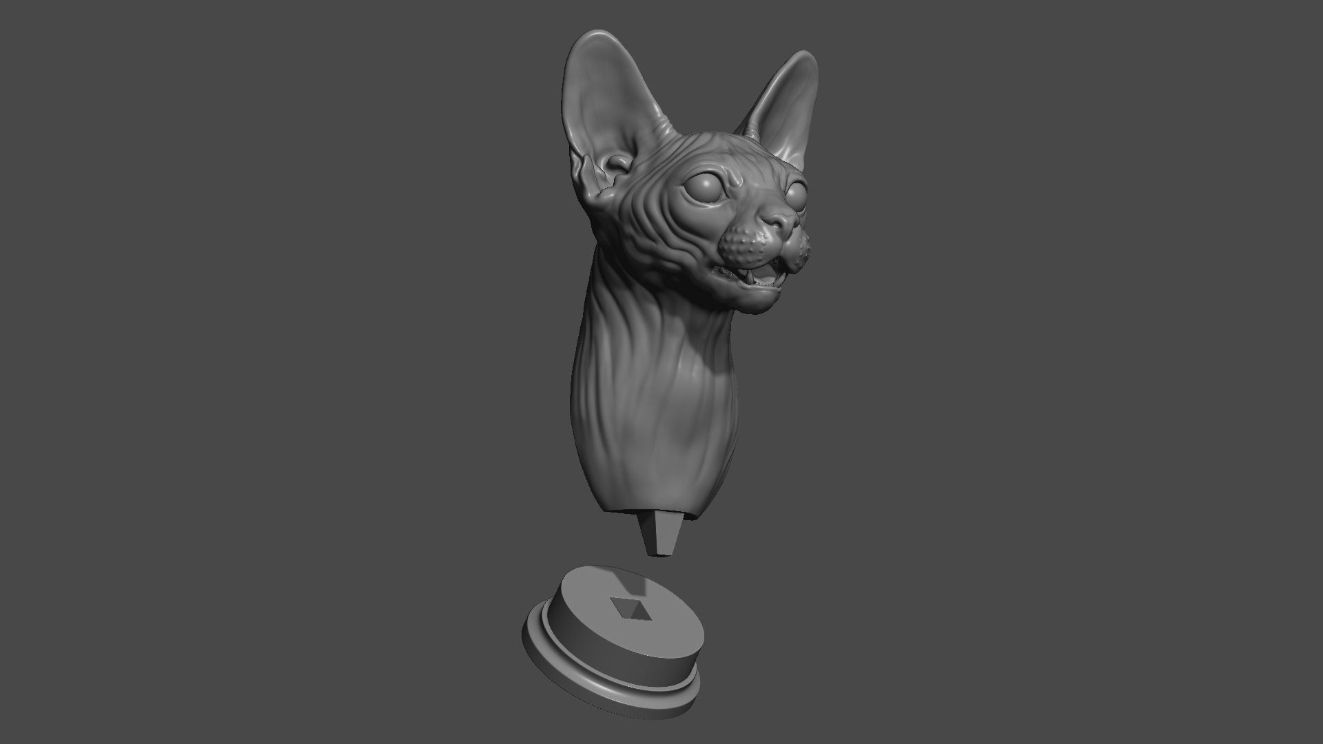 Sphinx cat head 3D print model_17