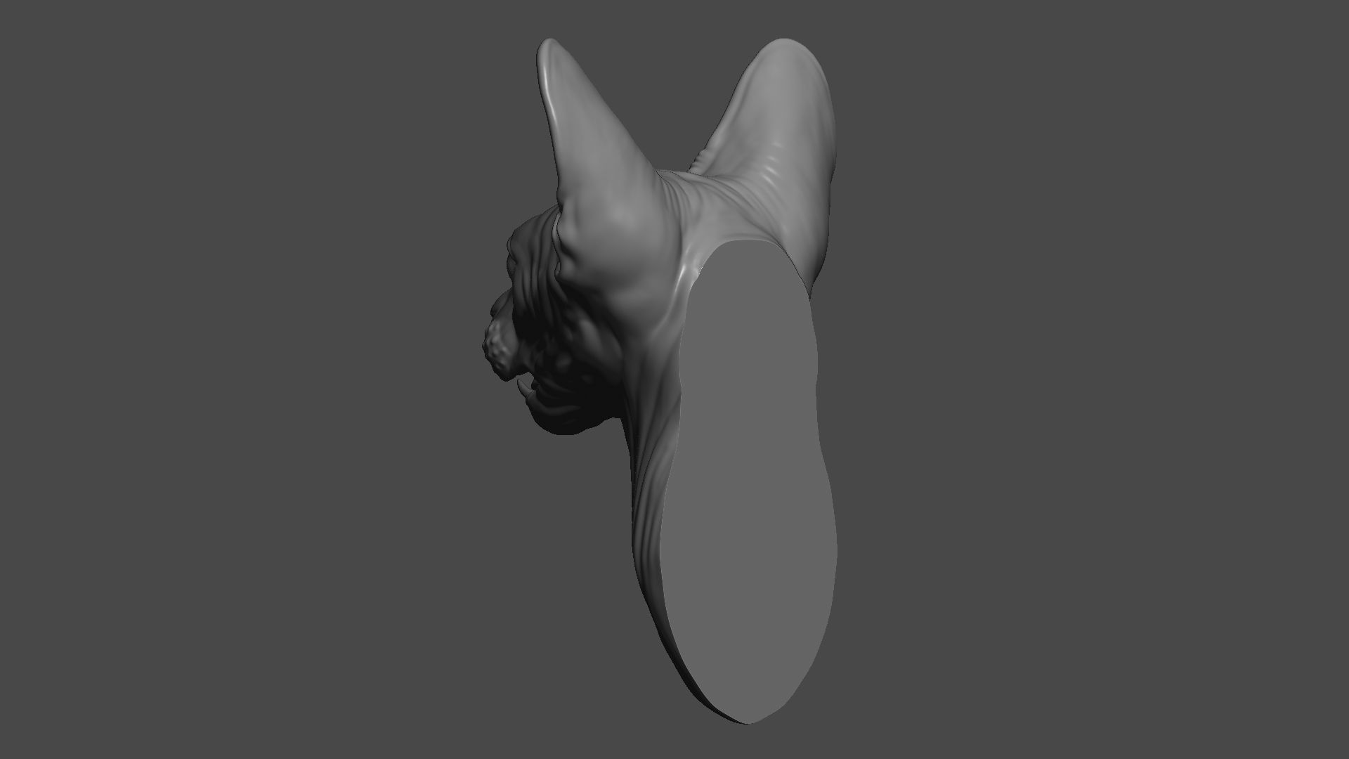 Sphinx cat head 3D print model_12