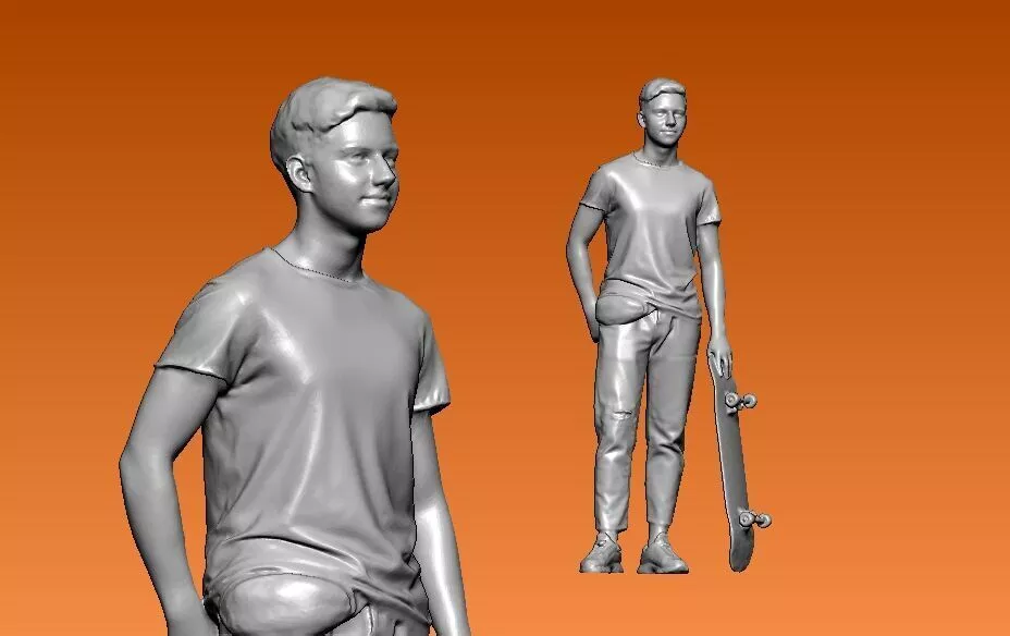 Street boy rollerblading model - 3D print 3D print model