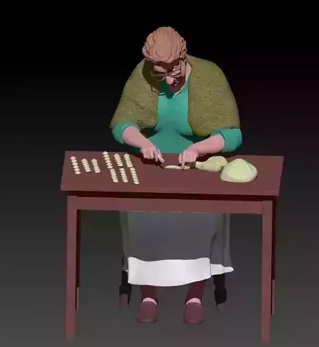 grandma prepare pasta 3D print model grandma prepare pasta 3D print model