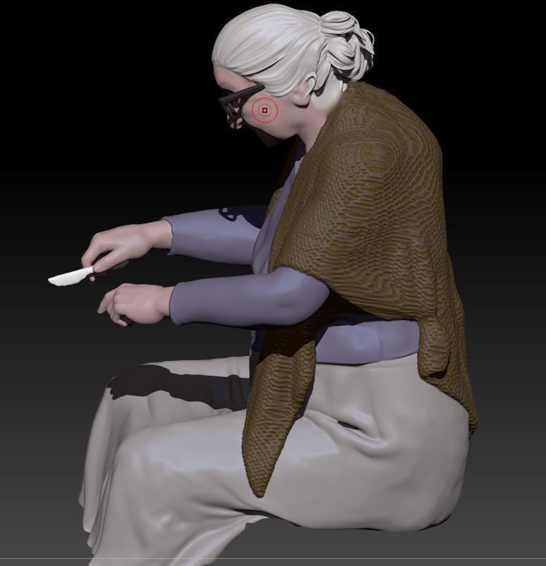 grandma prepare pasta 3D print model_7