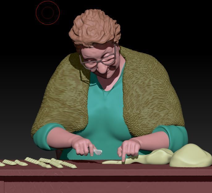grandma prepare pasta 3D print model_3