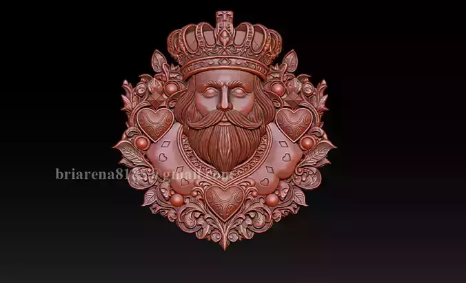 Heart King Playing Card Pendant 3D print model